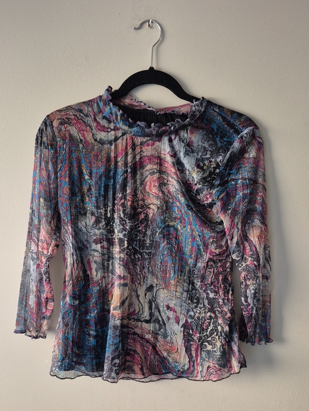 Women’s Multicolor Printed Long-Sleeve Top